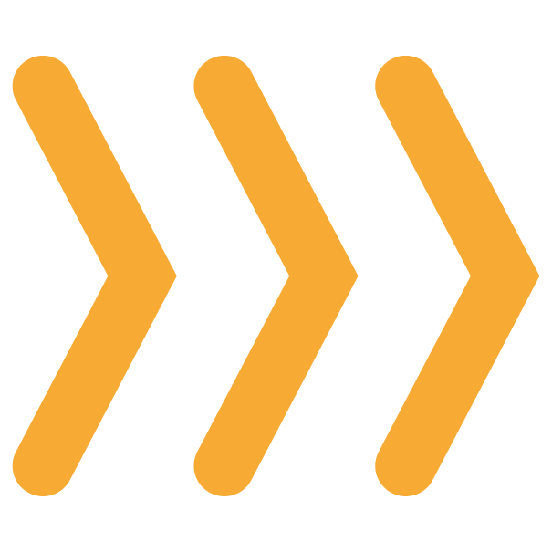 Ícone de três chevrons laranjas